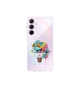 Samsung Galaxy A35 ile Uyumlu Splash Bukalemun Tasarımlı Şeffaf Silikon Kılıf