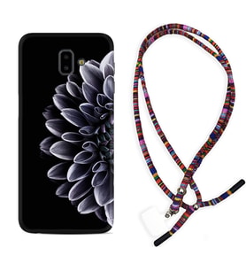 Samsung J6 Plus J7 Prime J7 Pro M20 Kılıf Boyun Asklı Rasta Silikon Çiçekler 1639