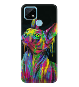 Realme C11 C21 C21Y C25Y C11 2021 Kılıf Desemli Silikon Color Cat 1754