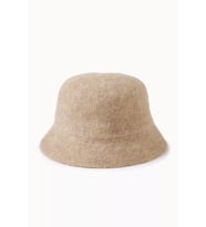 Lüks Alpaka Yün Kova Şapka - Camel Kışlık Boho Bucket Hat
