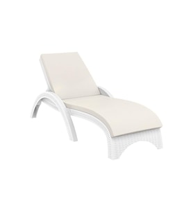 Omnipazar TRK-860 Siesta Fiji Bej Minderli Rattan Desenli Ayarlanabilir Lüks Şezlong