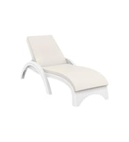 Omnipazar TRK-860 Siesta Fiji Bej Minderli Rattan Desenli Ayarlanabilir Lüks Şezlong