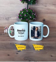 Anestezi Teknisyeni Kupa Bardak Beyaz Fotoğraflı Tıp Bayramı Hediyesi