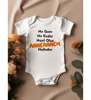 Anneannem Halleder Yazılı Bebek Zıbın (Beyaz)