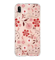 Huawei P20 Lite Uyumlu Kapak Flowers Tasarımlı Şeffaf Silikon Kılıf