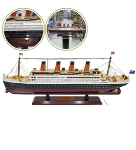 Titanik Led Işıklı Ahşap Model 60cm Titanic Gemi Koleksiyon U60