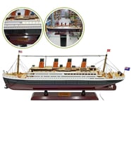 Titanik Led Işıklı Ahşap Model 60cm Titanic Gemi Koleksiyon U60 (Karışık)