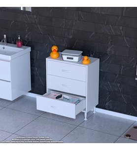Modilayn SÖKE 3'lü Çekmece Banyo Dolabı 55x75x32,5 cm’ lik Çok Yönlü Çekmecelerle Daha Düzenli