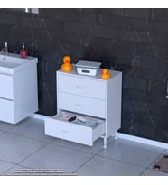 Modilayn SÖKE 3'lü Çekmece Banyo Dolabı 55x75x32,5 cm’ lik Çok Yönlü Çekmecelerle Daha Düzenli