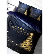 Yılbaşı Nevresim Takım %100 Doğal Pamuk Merry Christmas Çift Kişilik Tree