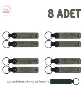 Kül Gri & Lacivert, Müzikal Topluluklara Özel Hediyelik Anı Anahtarlıkları 8' li Set Takım