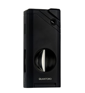 Quantoro Tek Torch Pürmüz V-Cut Siyah Metal Puro Çakmağı