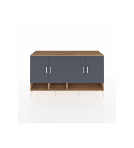 Kronos Konsol 6 Raflı 4 Kapaklı 176x59x99 Çam-Antrasit/Çam