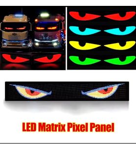 Pixel Led Panel Digital Ekran Animasyon Yazı Ekleme Telefondan Kontrol Göz Amimasyon 37cm Uzunlukta (16×64) (Çok Renkli)