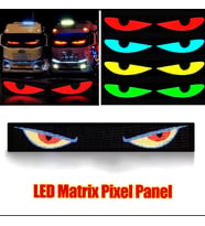 Pixel Led Panel Digital Ekran Animasyon Yazı Ekleme Telefondan Kontrol Göz Amimasyon 37cm Uzunlukta (16×64) (Çok Renkli)