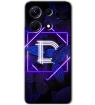 İnfinix Note 30 Pro Kılıf HD Desen Baskılı Kılıf - Dark Neon Yaprak D Harfi