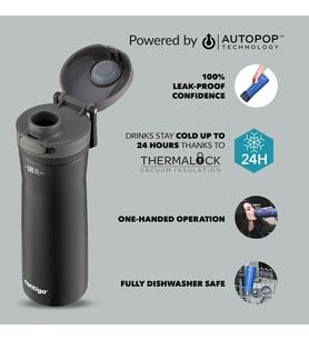 Jackson Autopop Soğuk Su Termosu 590 mL Siyah