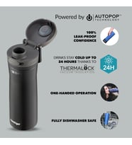 Jackson Autopop Soğuk Su Termosu 590 mL Siyah