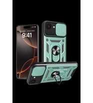 Pilelistore   iPhone 16E Kılıf Pars Lens Yüzüklü Silikon - Yeşil