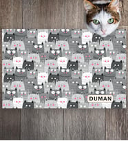 Monnhein Pet Mat – Kişiselleştirilebilir Kaymaz Mama Altlığı, 50x35 cm