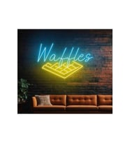 Waffles Yazılı ve Şekilli Neon Tabela