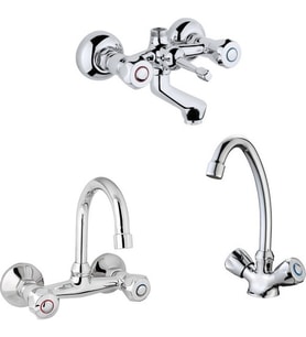 ARÇE Klasik Çevirmeli Banyo  Lavabo Ve Kuğu Evye Bataryası