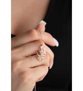 925 Ayar Gümüş Rose Kaplama Maske Model Kolye