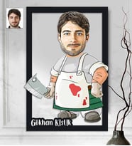 Kişiye Özel 3D  Ahşap Tablo Kasap 30x40 -1