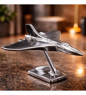 Vulcan Krom Uçak Dekoratif Biblo – Metal Uçak Modeli Ofis Masa Dekoru 20x13 Cm (Karışık)