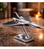 Vulcan Krom Uçak Dekoratif Biblo – Metal Uçak Modeli Ofis Masa Dekoru 20x13 Cm (Karışık)