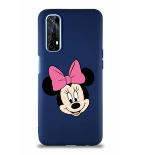 Realme 7 Soft Premier Kapak Minnie Mouse-C Tasarımlı Silikon Kılıf - Lacivert (Şeffaf)