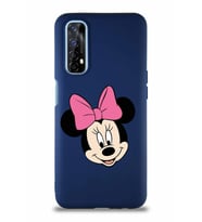Realme 7 Soft Premier Kapak Minnie Mouse-C Tasarımlı Silikon Kılıf - Lacivert (Şeffaf)