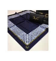 Ekose Desen Black Seri Twill Eşarp Eşarp Askısı ile Birlikte 90x90 cm Lacivert-9