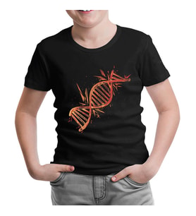 DNA Chain Exploding Siyah Çocuk Tshirt