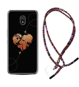 Xiaomi Redmi 8A 8 Pro 9C 9T 10C 11T Pro Kılıf Boyun Asklı Rasta Silikon Plane Heart 1721