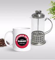 BK Gift Kişiye Özel Dünyanın En İyi Babası Tasarımlı Kupa & French Press Seti-7 (Model 1)