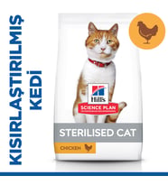 Hill's SCIENCE PLAN Sterilised Yetişkin Tavuklu Kedi Maması 3 Kg (Kahverengi)