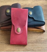 Sumerian Minimalist Crazy Deri Dikey Ön Cep Cüzdanı Kırmızı (Anahtarlık Hediye)