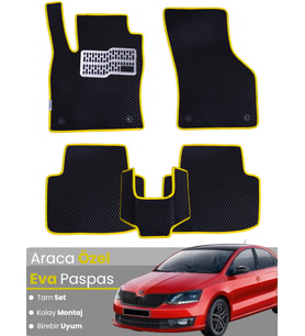 SKODA RAPİD (2020-2023) Uyumlu EVA Paspas Tam Set–Oto Paspas,Araca Özel,Kolay Montaj