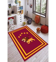 Sarı Ve Kırmızı Kaymaz Makinede Yıkanır Taraftar Halısı KD106