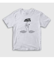 Presmono Unisex Çocuk Beyaz Snap Arctic Monkeys T-Shirt 14992tt (Beyaz)