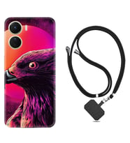 Vivo Y16 Kılıf Silikon Boyun Askılı İpli Desenli Silikon Red Eagle 1752