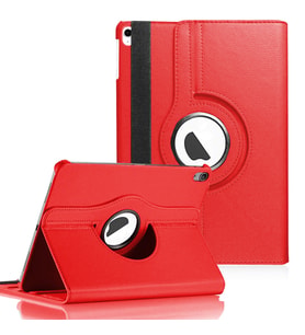 Microsonic Apple iPad Air 5.Nesil 2022 Kılıf (A2588-A2589-A2591) 360 Rotating Stand Deri Kırmızı