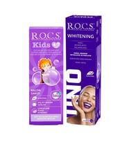 R.O.C.S Anne & Çocuk Diş Bakım Seti – Uno Beyazlatıcı & Balon Sakızı (4-7 Yaş)