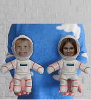 BK Gift Kişiye Özel Fotoğraflı Çocuk Astronotlar 2’li Bebek Yastık-1