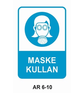 MASKE KULLAN KADIN FİGÜRLÜ İŞ GÜVENLİĞİ UYARI LEVHASI 1 ADET PVC 21 X 29CM