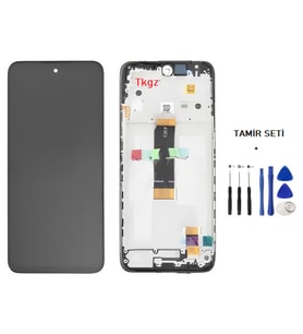Tkgz - Xiaomi Redmi 12 Uyumlu Lcd Ekran Dokunmatik Servis ÇITALI + TAMİR SETİ