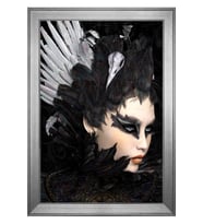 Kadın Motifli Kanvas Tablo 80 x 110 cm Silver Çerçeve