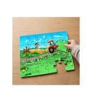 Çiçek Bahçesi ve Traktör Tasarımlı 24 Parça Ahşap Çocuk Puzzle MPK0482
