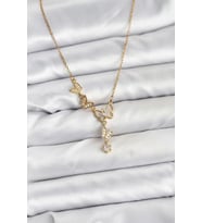 Tegan 316L Çelik Zincir Gold Renk Kelebek Model Kadın Kolye TG27BKO11104